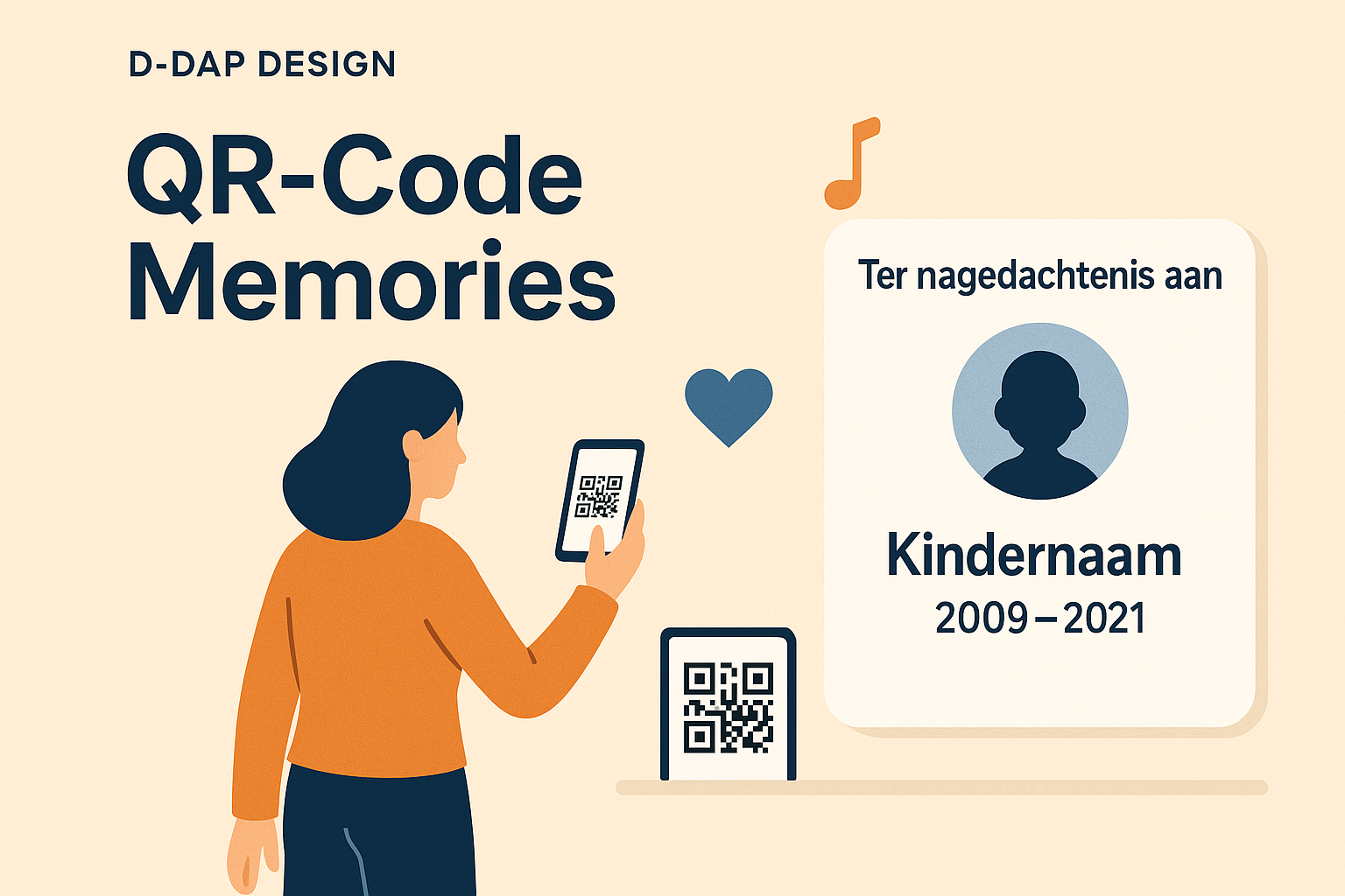 Afbeelding met de uitleg over de QR-Code Memories pagina